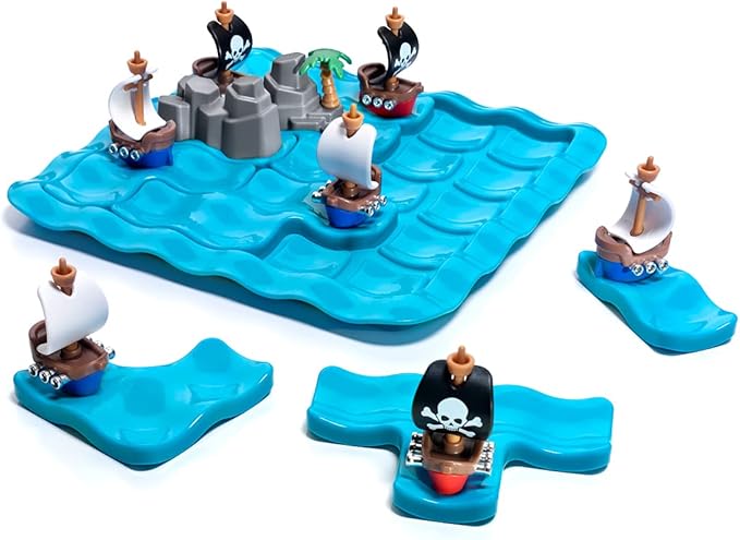 SmartGames Pirates Crossfire – Strategy Logic Game with 4 Playing Modes and 80 Challenges for Ages 7+
