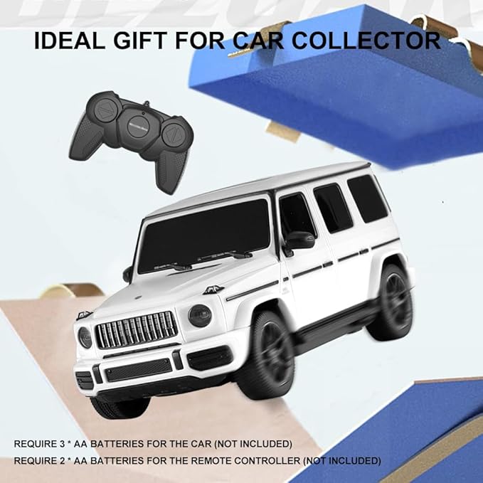 1:24 Scale Remote Control Car for Mercedes G63 2.4GHz Off Road Model RC Cars Electric Sport Racing Hobby Vehicle Gift for Adults Kids Boys Girls - White