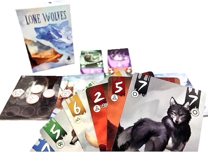 Wonderful World Board Games: Lone Wolves - Trick-Taking Area Control Board Game Head-to-Head Dueling Card Game Ages 14+ 2 Players 15+ Minutes