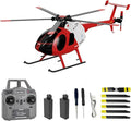 C189 Remote Control Helicopter 2.4G 6CH UAV 1:28 Brushless Motor RC Helicopter Single Blade Flybarless Remote Helicopter RTF with Optical Flow Localization 2 Battery - Red