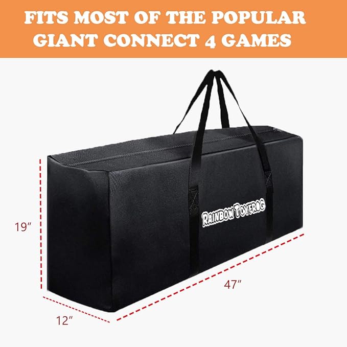 Giant 4 in a Row Connect Game Carrying Duffle Bag - Easy Storage &amp Transportation for Life Size Jumbo 4 to Score Connect Four Outdoor Board Game (Game Not Included)47Convas Sport Travel Duffle Ba