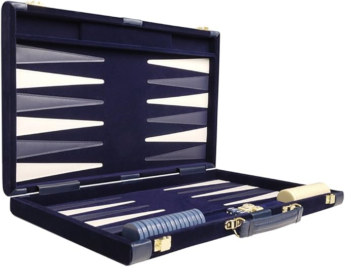 15-inch Deluxe Backgammon Set - Blue
