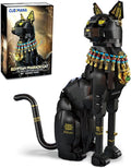 Egyptian Pharaoh Cat Building Set - Animal Black Cat Building Blocks Toy for Adults DIY Crafts Project Egyptian Cat Model for Home Office Decor Easter Gift for Adults Women 10+ (1274PCS)