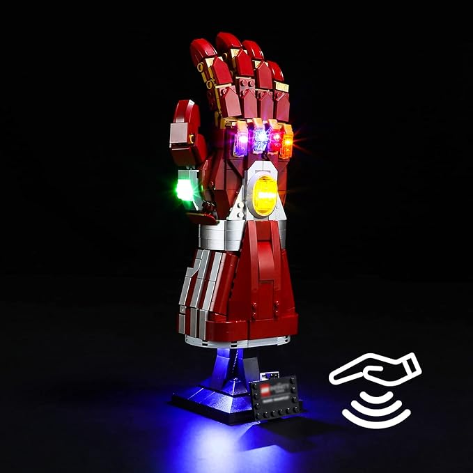BRIKSMAX Led Lighting Kit for LEGO-76223 Nano Gauntlet(Hand Sweep Sensor Switch Version) - Compatible with Lego Marvel Building Blocks Model- Not Include The Lego Set