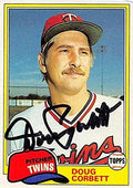Sports Memorabilia Autograph Warehouse 245166 Doug Corbett Autographed Baseball Card - Minnesota Twins 1981 Topps - No. 162