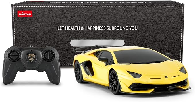 RASTAR Lamborghini Remote Control Car 1/24 RC Lamborghini Aventador SVJ RC Model Toy Car Yellow