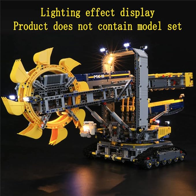 LED Light Kit Compatible with Lego Bucket Wheel Excavator - Lighting Set for Technic 42055 Building Model (Model Set Not Included)