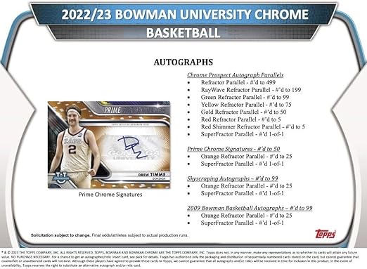 2022 2023 Topps Bowman University Chrome Basketball Series Unopened Factory Sealed Blaster Box with Possible Victor Wembanyama Autographs