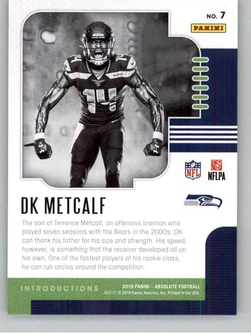 2019 Absolute NFL Introductions #7 DK Metcalf Seattle Seahawks Official Panini Football RC Rookie Card from Retail Packs