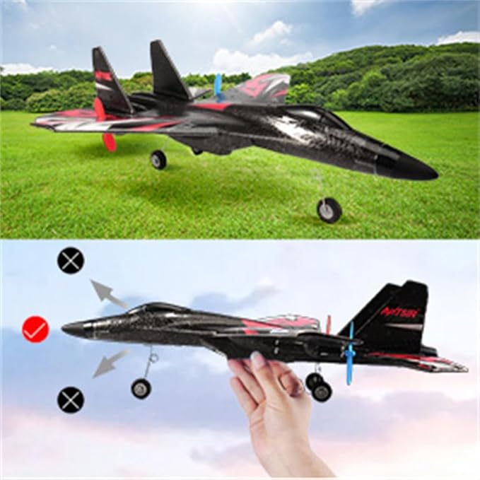 New Upgrade SU27 RC Airplane Remote Control Fighter Toys 2.4GHz 6-axis Gyro Stabilizer RTF Glider Aircraft Plane with 2 Batteries Easy to Fly Outdoor Toy for Adults Kids Beginners Boys