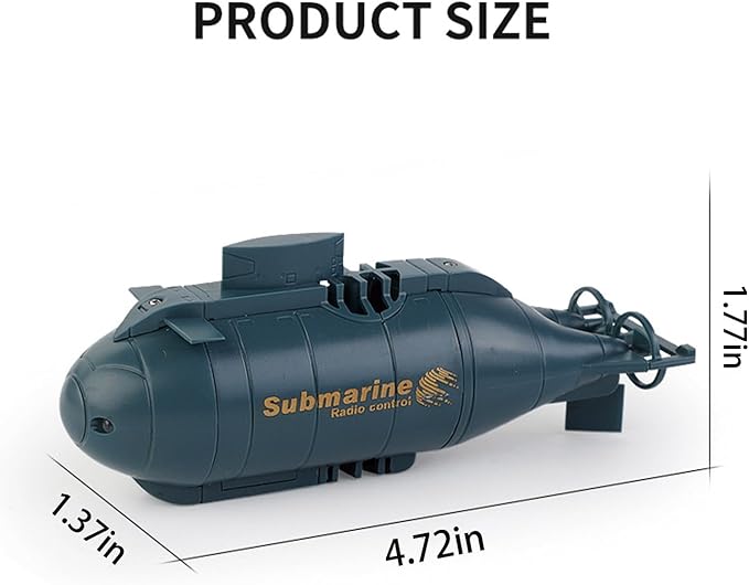 Mini RC Submarine Boat for Kids 6CH Remote Control High-Speed Waterproof Diving Toy for Pools Lakes Bathtubs – Gift for Boys and Girls（Blue）
