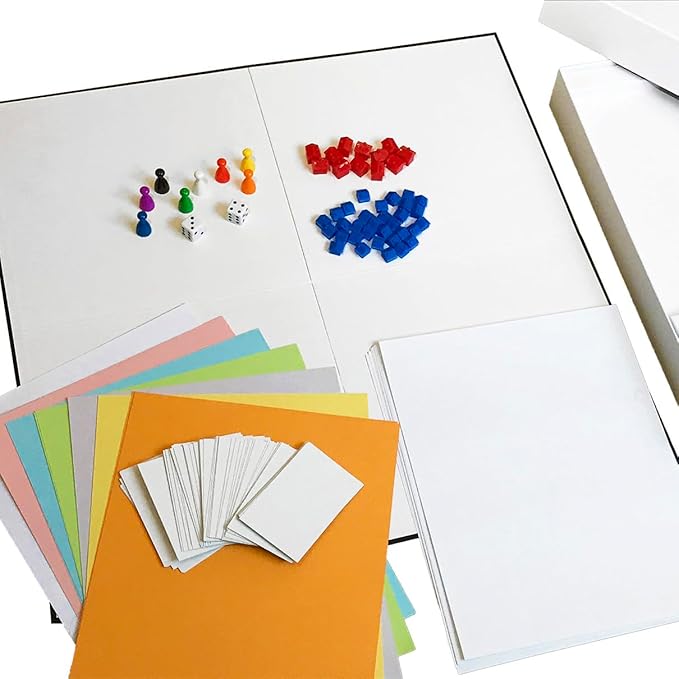 Create Your Own Opoly Board Game – Blank Game Board with Board Game Accessories Blank Cards Property Cards – Ideal for DIY Family Games Creative Projects