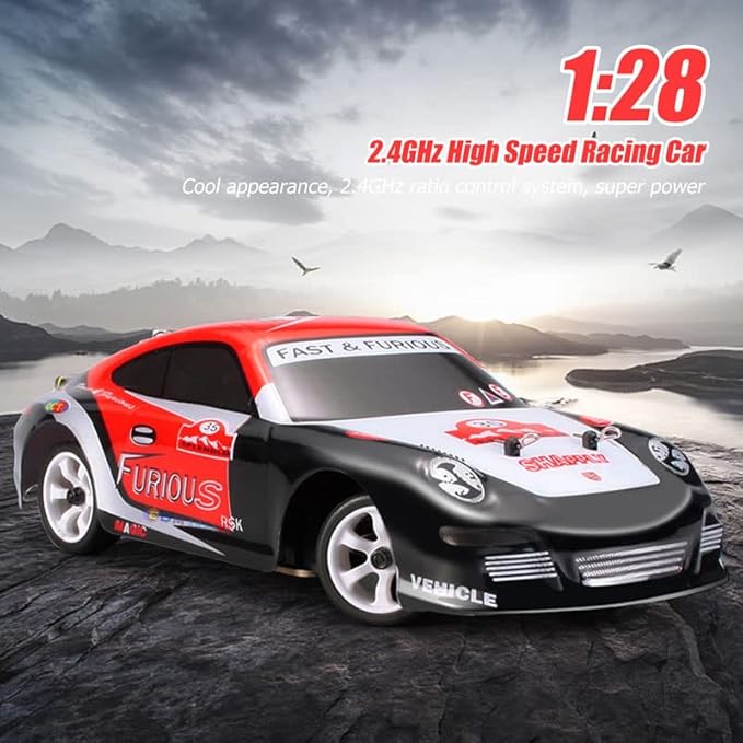 WLtoys K969 RC Car Upgraded 500mah Battery x 3 1/28 Scale 4WD 30KM/H High Speed RC Racing Drift Car for Kids and Adults with Gift Box