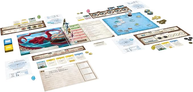 Forgotten Waters Board Game - Embark on a Hilarious Pirate Adventure in a World of High Seas Hijinks! Cooperative Strategy Game Ages 14+ 3-7 Players 2-4 Hour Playtime Made by Plaid Hat Games