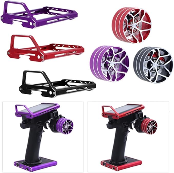 NB4 Metal Transmitter Protector Frame/Remote Control Metal Base/Transmitter Hand Wheel for Flysky Noble NB4 Remote Control Upgrade Parts (Style 12)