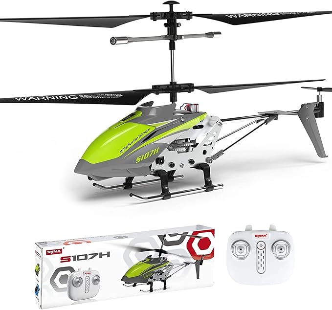 Cheerwing Remote Control HelicopterSYMA S107H Mini RC Helicopter with GyroAltitude Hold One Key Take Off/Landing for Adults Kids(Green)