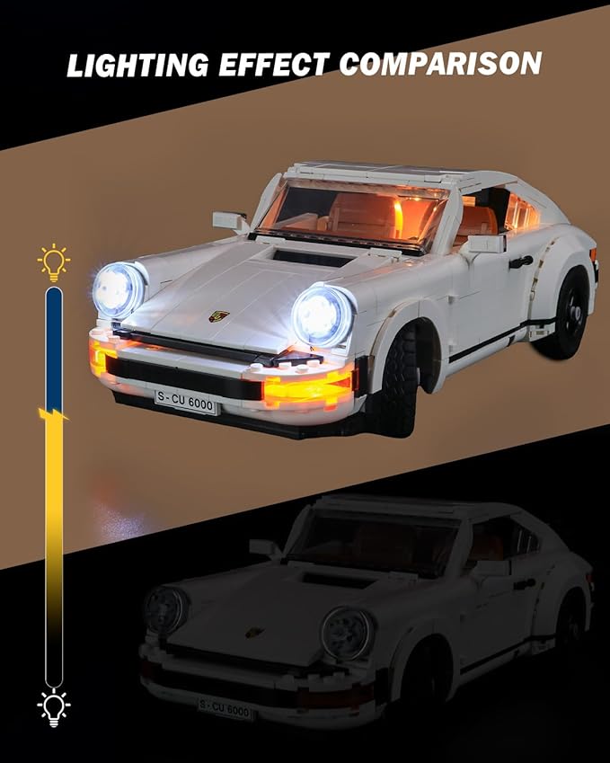 LED Light Kit for Lego 10295 Creator Expert Porsche 911 Set Compatible with Lego 10295 Building Blocks Model(Not Include Blocks Set)