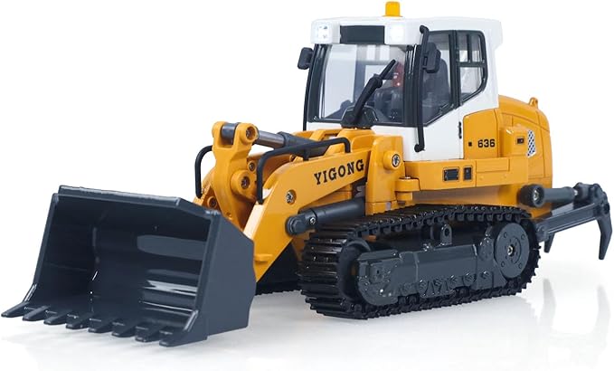 TOUCAN RC HOBBY 1/50 RC Tracked Loader Electric Lifting Radio Control Model Vehicle Metal Openable Bucket Tracks Ripper Soil Loosening Hook for Ages 14+