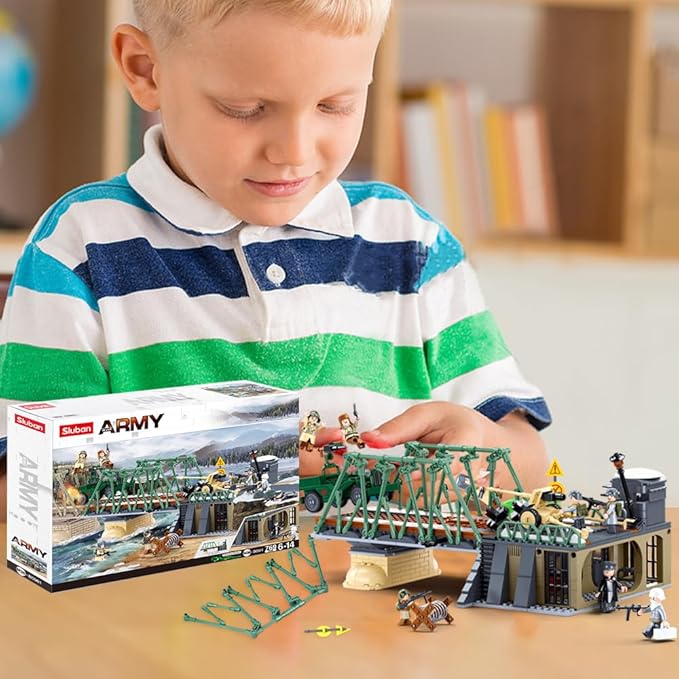 Military Base Building Toy Army Defence Base Army Toy WW2 Model Kit for Boys Ideal Gifts for Kids Aged 6-12 and Adults Compatible with Lego Military Set 769 pcs