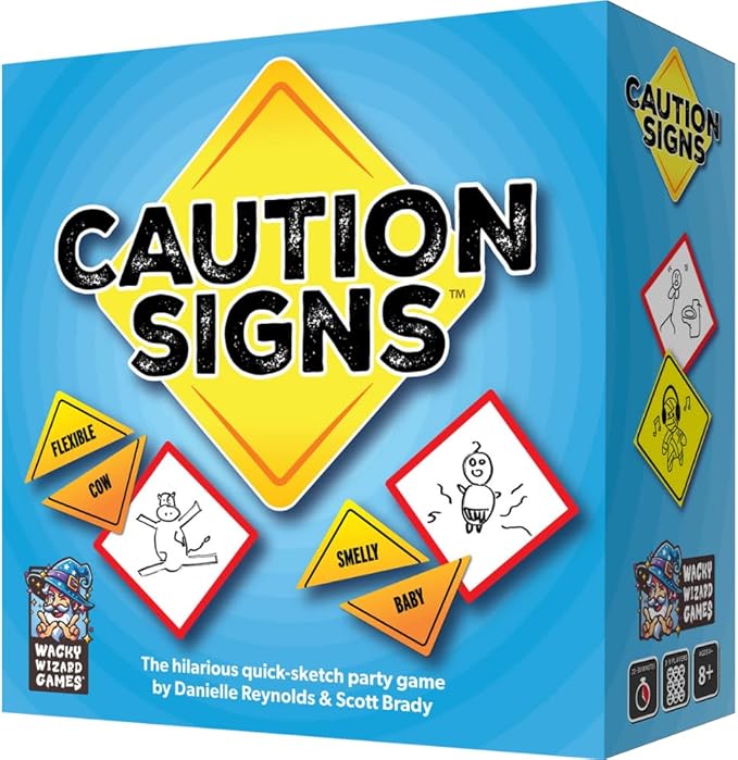 Wacky Wizard Games Caution Signs: A Hilarious Quick-Sketch Party Game