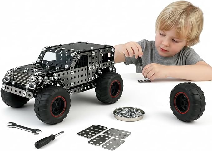 Metal Building Toys for Boys &amp Girls 8-12 Years Old 496 Pcs Off-Road Vehicle Model Truck Kits STEM Engineering Construction Set Monster Car Educational Gift for Kids Ages 8 9 10+