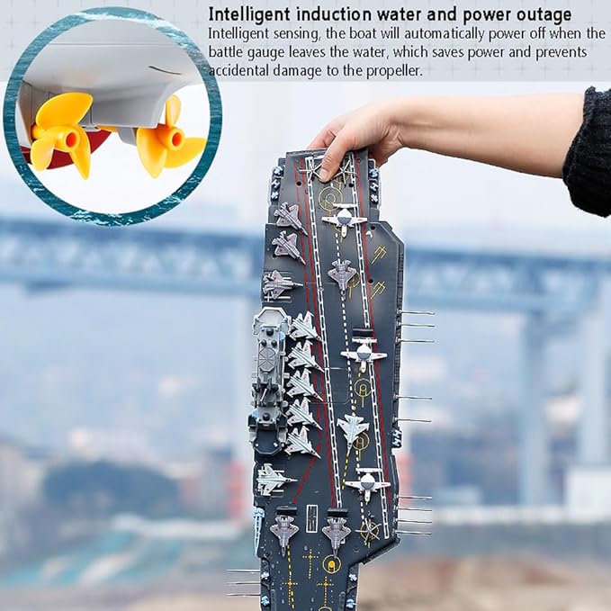 26.8 Inch Remote Control Navy Military Assault Battleship 2.4Ghz RC Military Battle Ship Marine Warship 1/438 Large Guided Missile Destroyer Model Boat for Adult Boys Xmas Gift