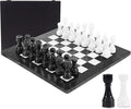 Marble Chess Set for Adults 15 Handmade Black &amp White Board Game with 32 Chess Pieces 2 Extra Queens &amp Storage Box Luxury Travel Game – Elegant Home Décor
