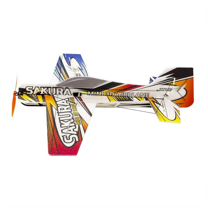 Viloga Upgrade 3D EPP Plane Sakura Aerobatic Flying Airplane 420mm Durable Foam RC Plane Kit to Build for Adults (KIT+Motor+ESC+Servo+Mini 4CH RX(Frsky-D16) EPP Sakura Not Including Radio Control)