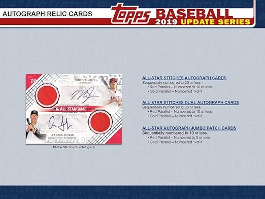 2019 Topps Update Baseball Hanger Box (67 Cards 2 Perennial All-stars)