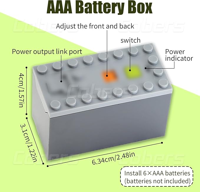 44Pcs Power-Function Kits Set M/L/XL Servo-Train-Motor-Set Compatible with Major Brand Technic-Parts Pieces IR Receiver Adjustable Speed Remote-Control AA/AAA Battery Box Light Switch