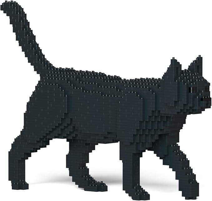 JEKCA Cat 07S-M02 | Black Cat Plastic Building Blocks | Age 14+
