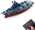 Tipmant Military Remote Control Aircraft Carrier Model RC Boat Ship Speedboat Yacht Electric Water Toy - Blue (2.4G No Antenna)