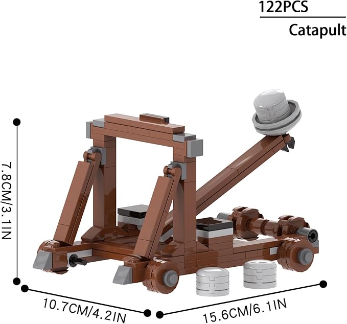 564Pcs Medieval Weapons Building Block Set Castle Defense MOC Bricks Pack Military Siege Equipment Parts Knights Battle Accessories.