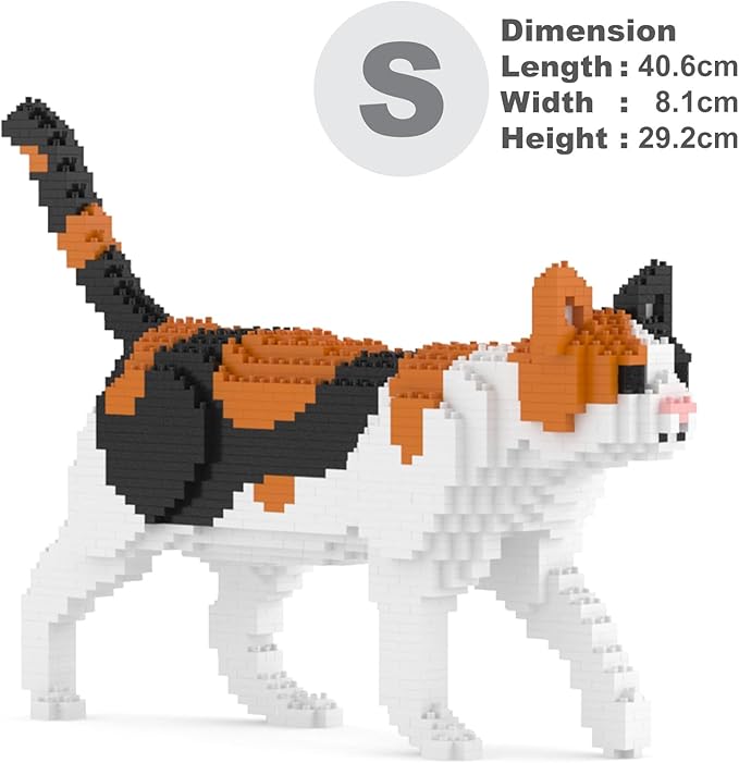 JEKCA Cat 11S-M01B | Calico Cat Plastic Building Blocks | Age 14+