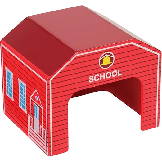 Constructive Playthings Community Wooden Toys and Helicopter Set for Ages 3+ 5-Piece Toddler Imaginative Play Set with Firehouse School Hospital Police Station