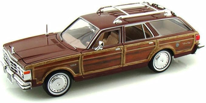 1979 Chrysler Lebaron Town &amp Country Wagon Red with Woodie Siding Motormax 73331-1/24 Scale Diecast Model Car