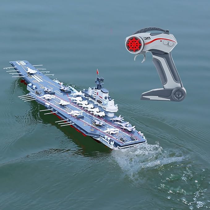 26.8 Inch Remote Control Navy Military Assault Battleship 2.4Ghz RC Military Battle Ship Marine Warship 1/438 Large Guided Missile Destroyer Model Boat for Adult Boys Xmas Gift