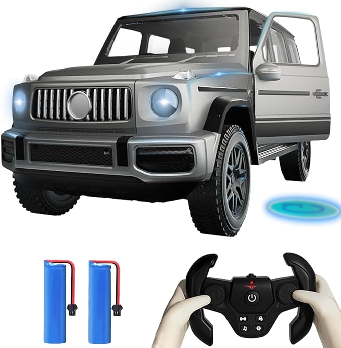 2.4G RC Cars for Kids 1:14 Remote Control Jeep Toy with LED Lights Gesture Sensing Open Doors Racing SUV Truck Off-Road All Terrain Crawler Vehicle Toy Birthday for Boys