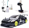 Nitro RC Cars 1/10 Two Speed Nitro Gas Power Car for Adults - Fast Drift 4WD 80KM/H Metal Chassis Gas Off Road Short Course Truck (Black)