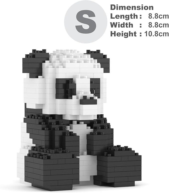 JEKCA Panda Mini 01S | Mini Animal Plastic Building Blocks | Age 14+
