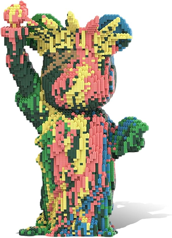 DAHONPA Colorful Statue of Liberty Bear Micro Building Blocks (6150 Pieces) Gift for Adults and Kids