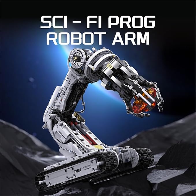 Technical Tracked Robot Arm Building Block KitsSTEM Educational ToysUpgraded Version Remote &amp APP ControlledSet for Boys and Girls 8-14Technical Robotic Arm Set for Adult(1468Pcs)