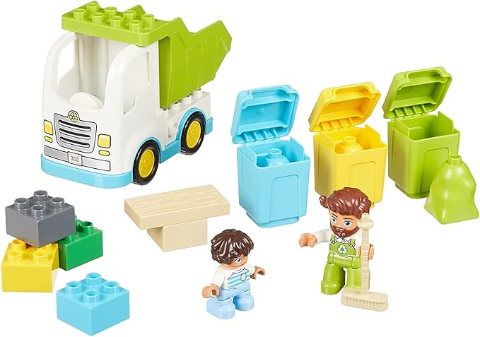 LEGO DUPLO Town Garbage Truck and Recycling 10945 Educational Building Toy Recycling Truck for Toddlers and Kids New 2021 (19 Pieces)