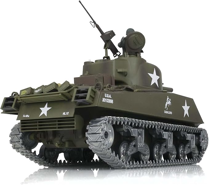 Heng Long US in Stock 1/16 Customized Pro Version 7.0 M4A3 Sherman RC Tank 3898 Barrel Retractable Idle Smoking 360° Rotating Turret Infrared Combat Lifting Barrel Light Sound BB Shooting