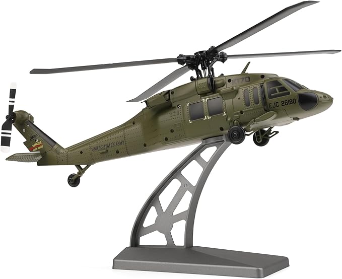 WLtoys K170 RC Helicopter 4CH 2.4GHz Fixed-Wing Aircraft RTF with 6-Axis Gyro One-Key Stunt &amp Altitude Hold Crash-Resistant Outdoor/Indoor Helicopter for Beginner Teens Adults