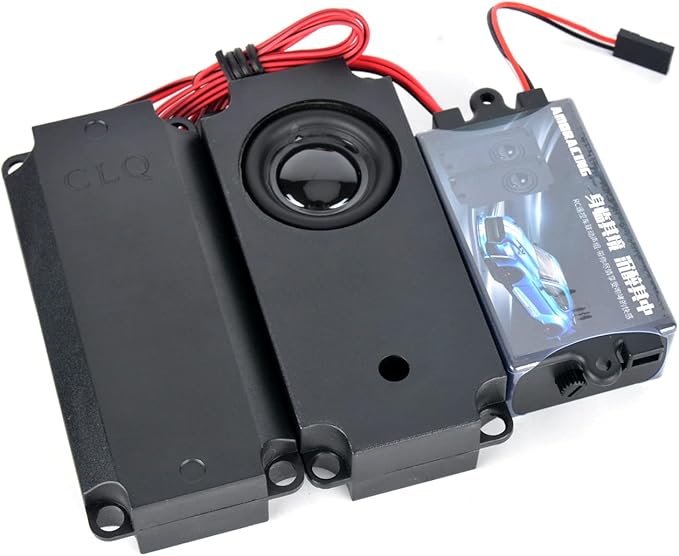 RC Car 2nd Generation Motor Sound Simulator Set RC Car Engine Sound Simulator Remote Control Car Sound Engine Simulation Module Set with 2 Speakers for 1/10 Vehicle Model (Two-Voice Group)