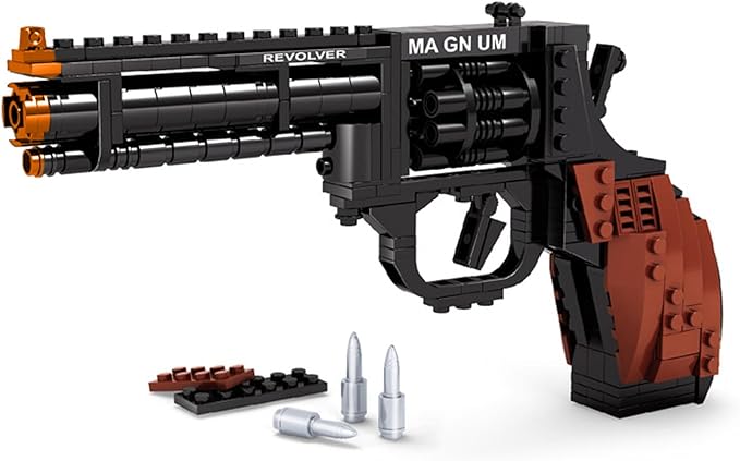 1:1 Revolver Building Blocks Sets - 300 PCS Model Collection Toy Building Bricks Set Shootable - Simulation Militarily Toy Lovers for Kids and Adults Gift