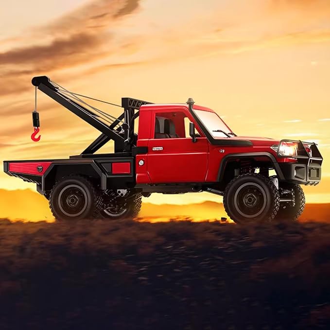 1/12 RC Crane Truck MN-82T LC79 RTR RC Crawler 4WD Off-Road Tow Car RTR 2.4GHz RC Pick-up Trail Truck for Adults Hobby Toys (Yellow)