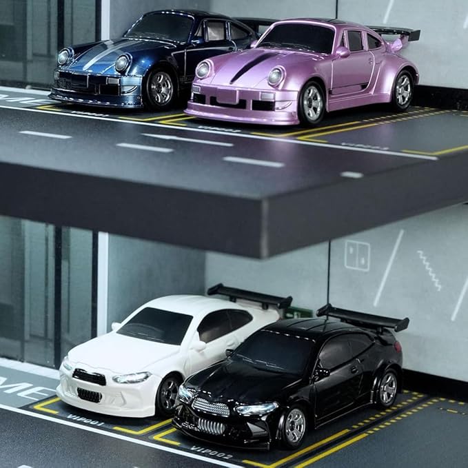 1/64 Scale Drift RC Car 2.4Ghz Desktop Mini Racing Drift Remote Contrl Car Model 4WD Mini RC Vehicle Hobby Gift for Adults