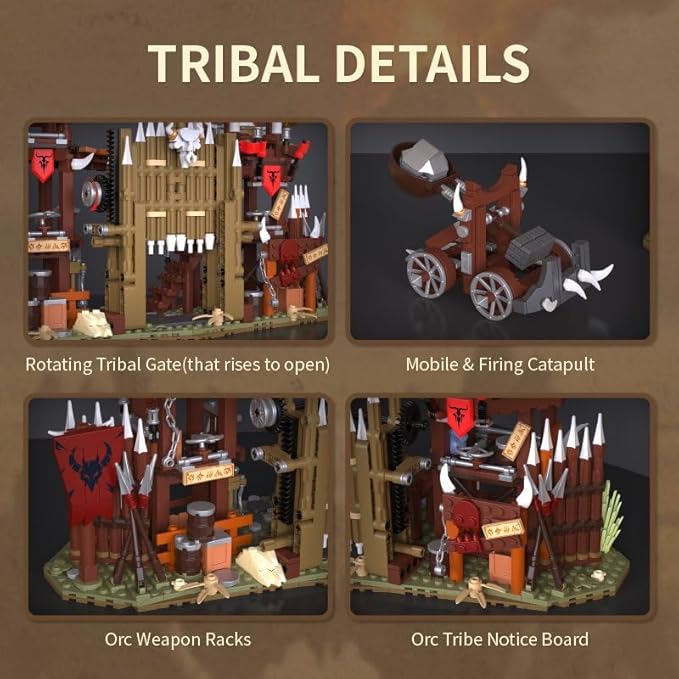 Medieval Bonefire Gate Building Bricks SetMiddle Building Set House Building Block Toy Living Room DecorationsCollectible Display Set for Adults1279pcs